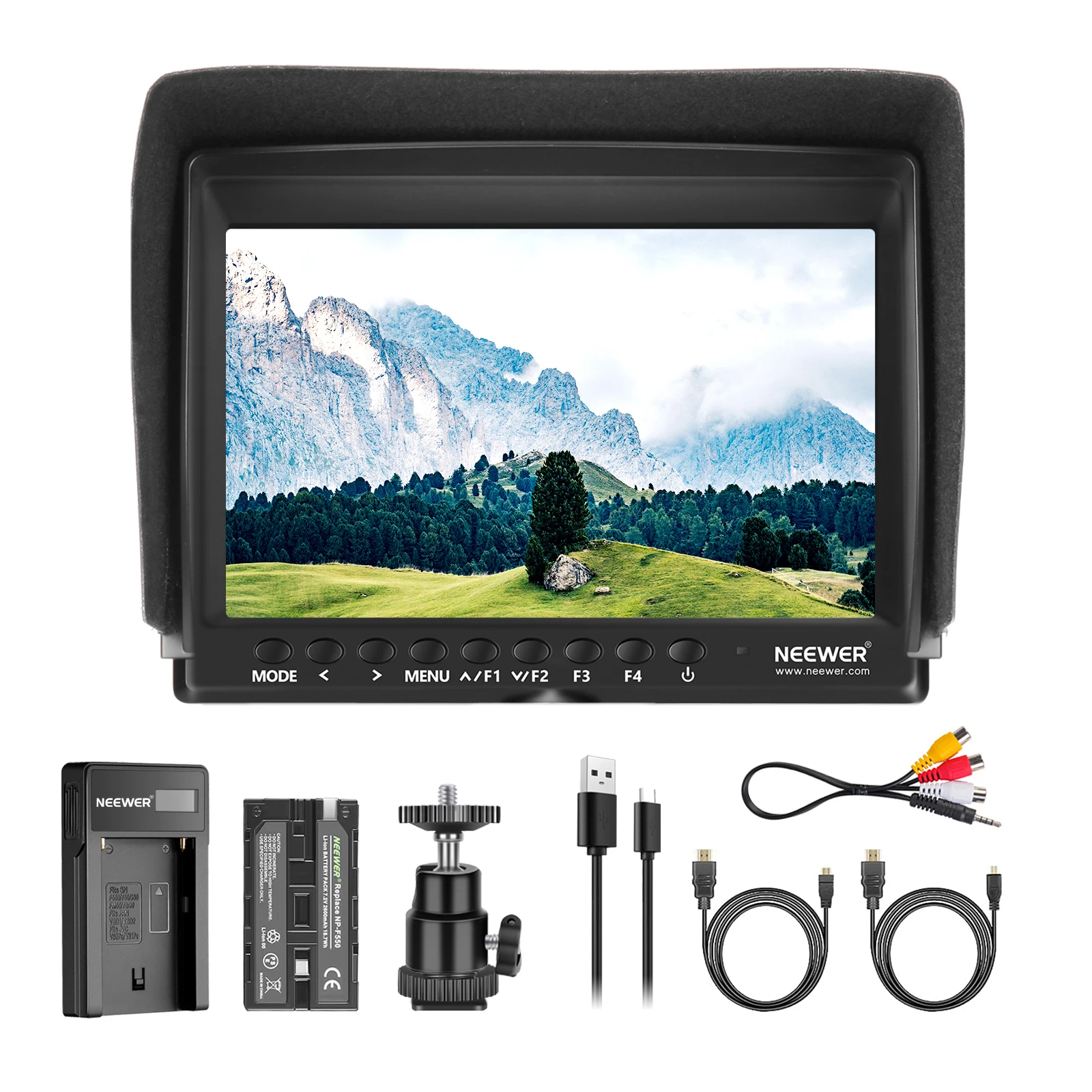 

Neewer 7 Inch Camera Field Monitor HD Video Assist 4K HDMI Input 1080p With Li-ion Battery/USB Charger For Handheld Stabilizer