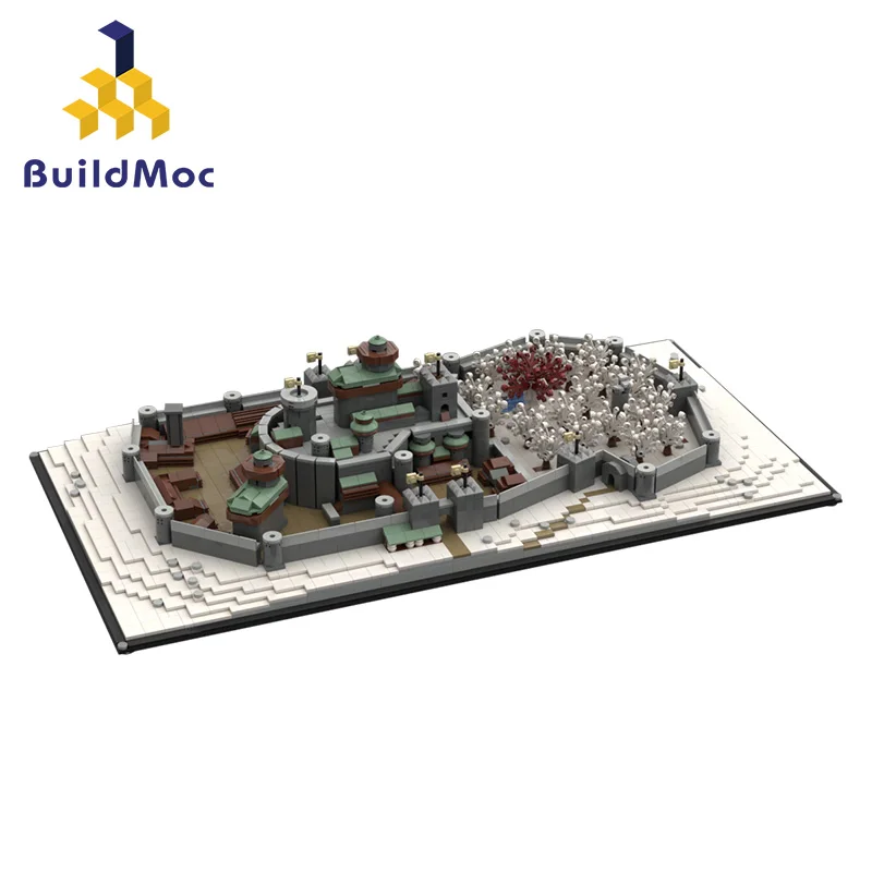 

MOC Architecture Castle Winterfell Town Building Blocks Set Winter Street View Bricks Assemble Toys For Children Kids Xmas Gifts