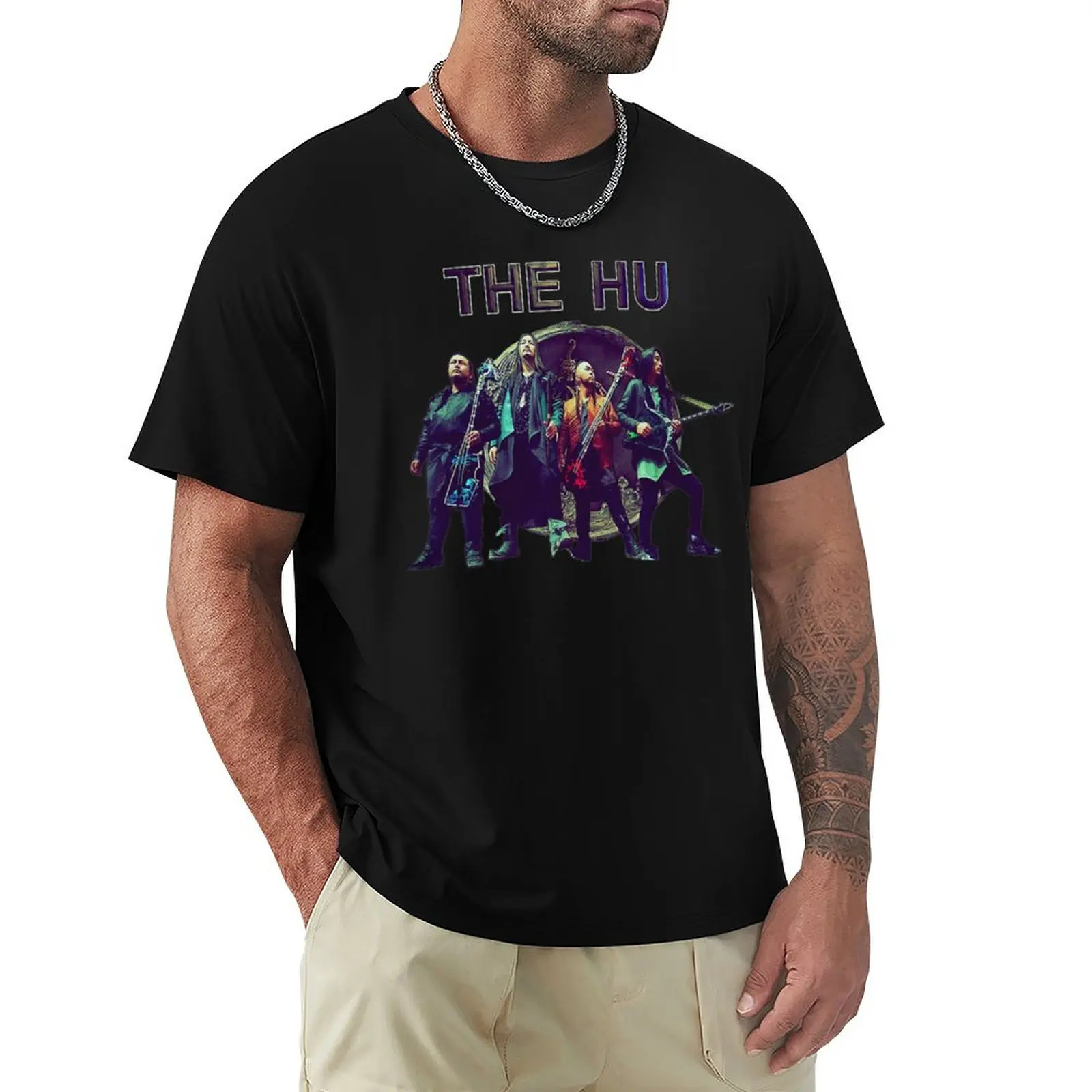 Фото Винтажная футболка The Hu Vaporware Band Music Tour Costume Holiday T-Shirt для отдыха на природе №1