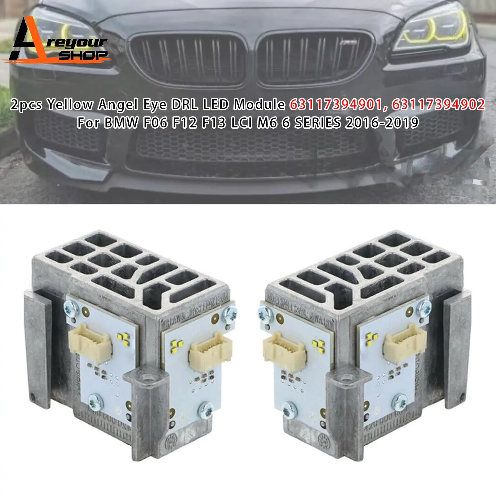 

2 шт. светодиодные модули Angel Eye DRL для BMW F06 F12 F13 LCI M6 6 SERIES 2016 2017 2018 2019