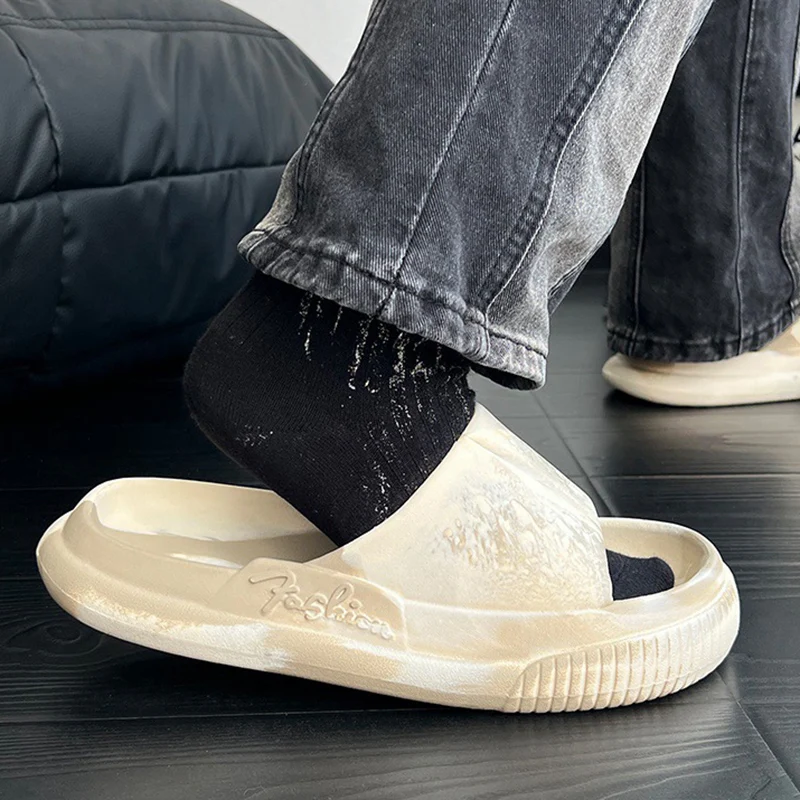 Тапочки женские на толстой подошве уличные шлепанцы платформе разные цвета