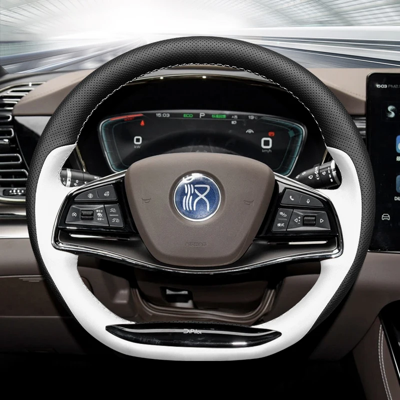 Кожаный чехол на руль для BYD Hanev dm dmi DIY ручная работа интерьер автомобиля