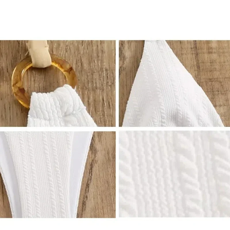 Сексуальное белое микро-бикини 2024 женский купальник стринги комплект бикини