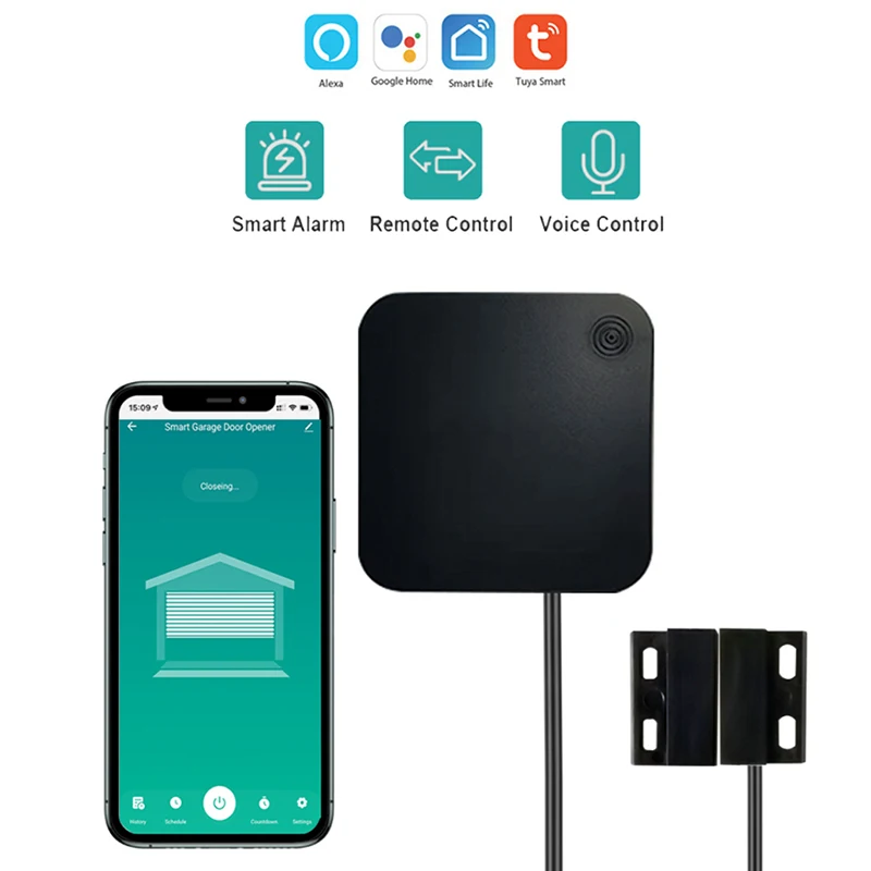 

Tuya Smart Garage Door Opener Wifi Remote Control For Gate APP Control Audio Real Time Monitor Work With Alexa Google Smart Life