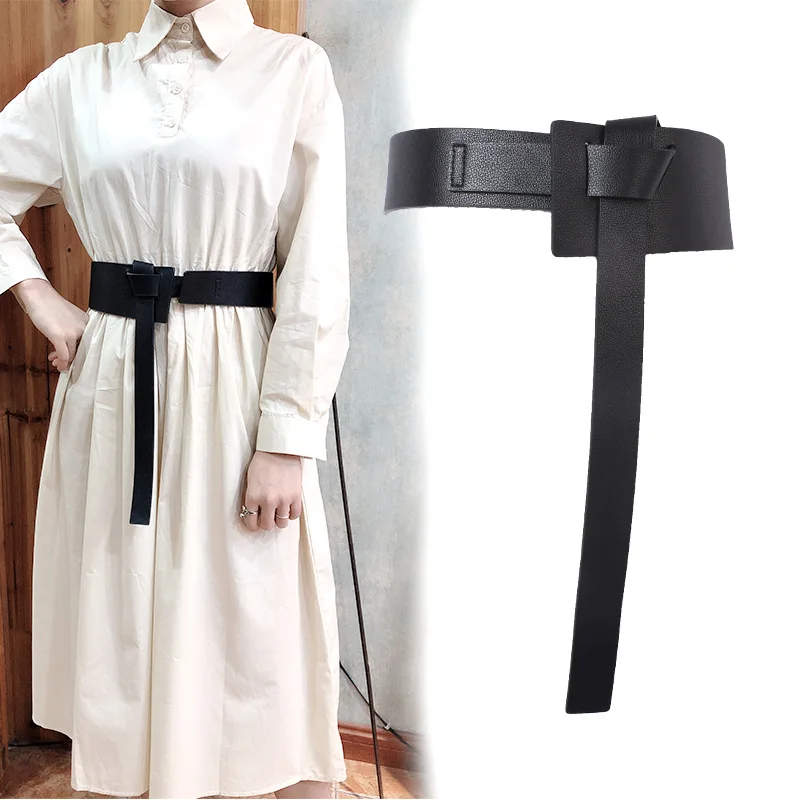 Ladies Girdle Wide Belts Fashion Versatile Corset Decorative Dress Shirt Sweater Belt Korean Version Waist Black for Woman Dress