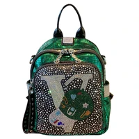 cute backpack rivet rhinestone ita bag pack real leather womens backpack luxury school bagpack female shoulder bag