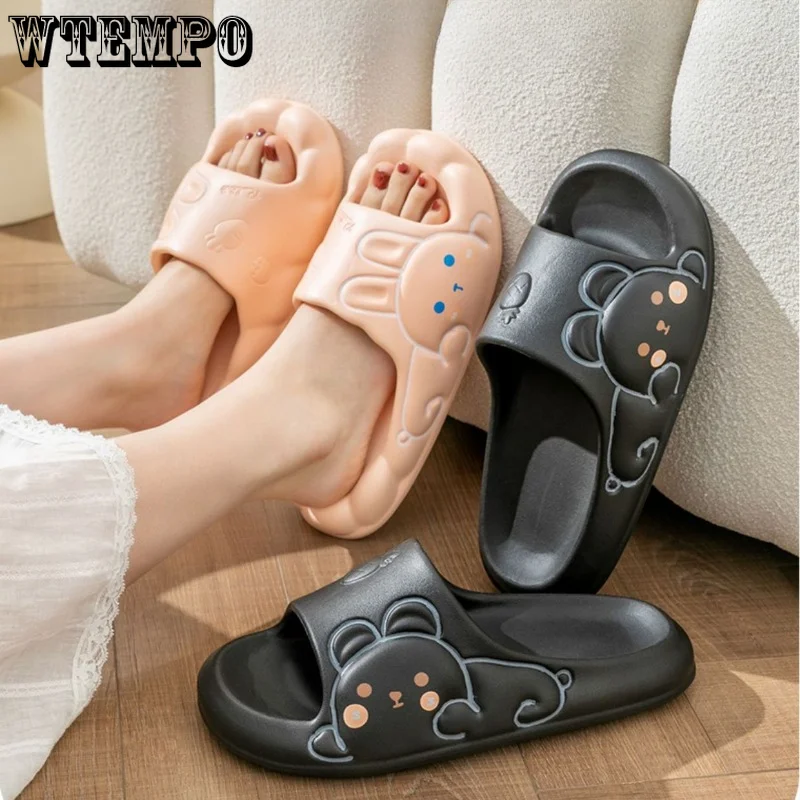 WTEMPO Women Slippers Summer Cartoon Shoes EVA Outdoor Sandals Soft Thick Non-slip Pool Indoor Home Flip Flops Dropshipping