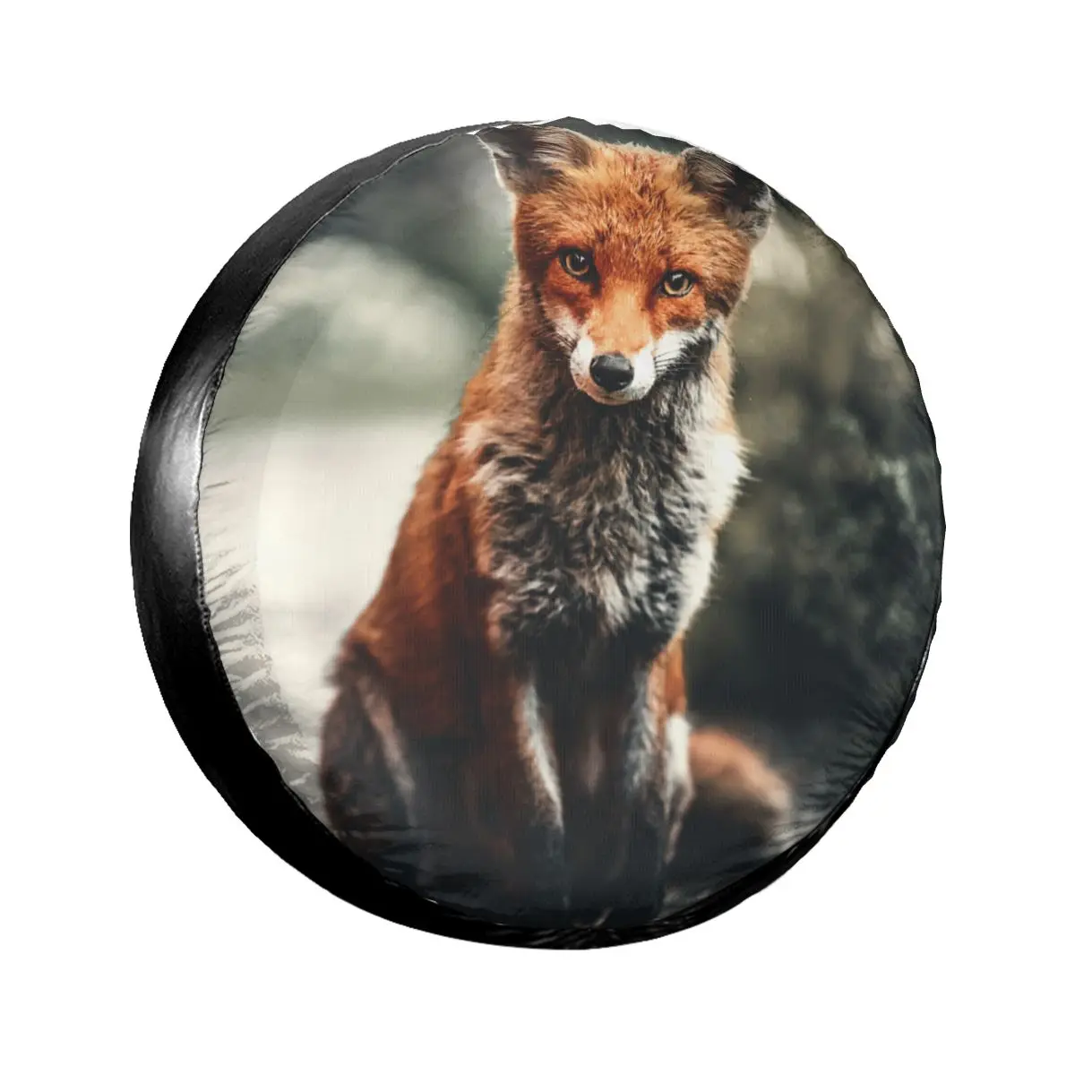 

1PC Car Spare Tire Cover Funny Fox Polyester Auto Wheel Tire Storage Bag Vehicle Tyre Dust-proof Protector