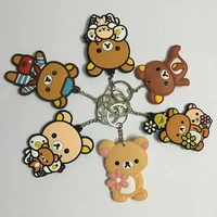 anime keychain women cartoon bear key chain for men rilakkuma key ring pvc keyring party kumamon pendant japan cos girls gift