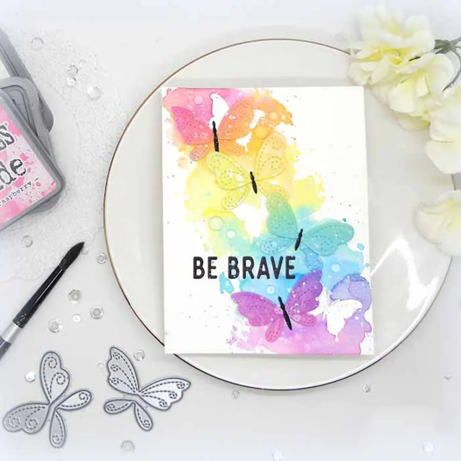 Рождественский трафарет 2 шт. штампы для резки бабочки форма ножа сделай сам