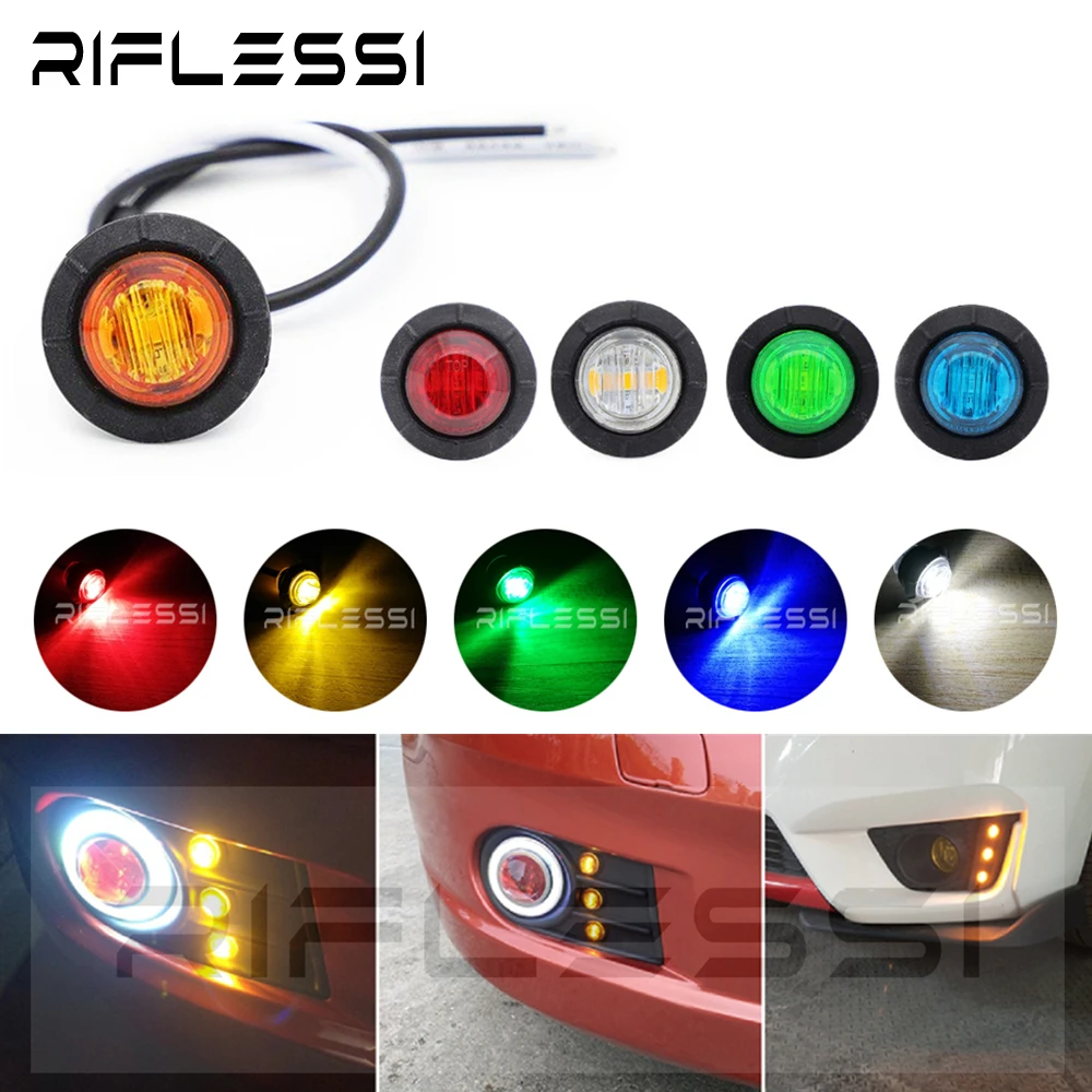 

10 светодиодных ламсветильник для автомобилей, боковой маркер прицепа, СВЕТОДИОДНЫЙ Фонарь 12 В, 24 В, фонасветильник для лодок, домов на колесах, фургонов, светильник, красный, зеленый, янтарный