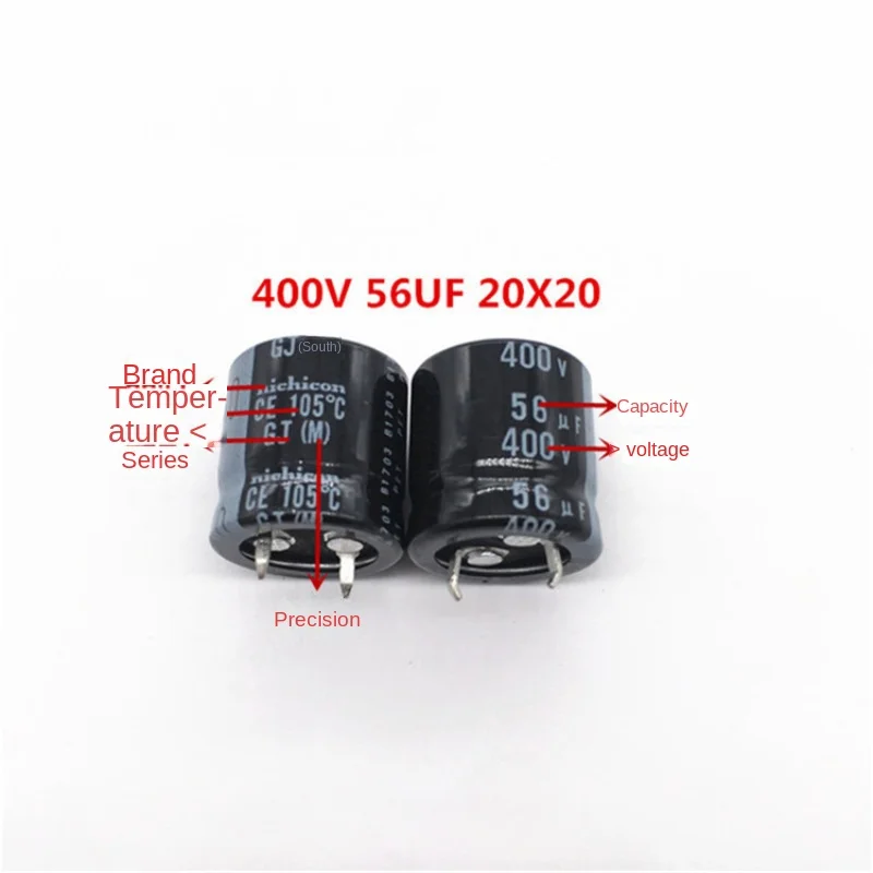 1 шт. 400V56UF 20X20 Nishicon алюминиевый электролитический конденсатор 56 мкФ 400 В 20*20