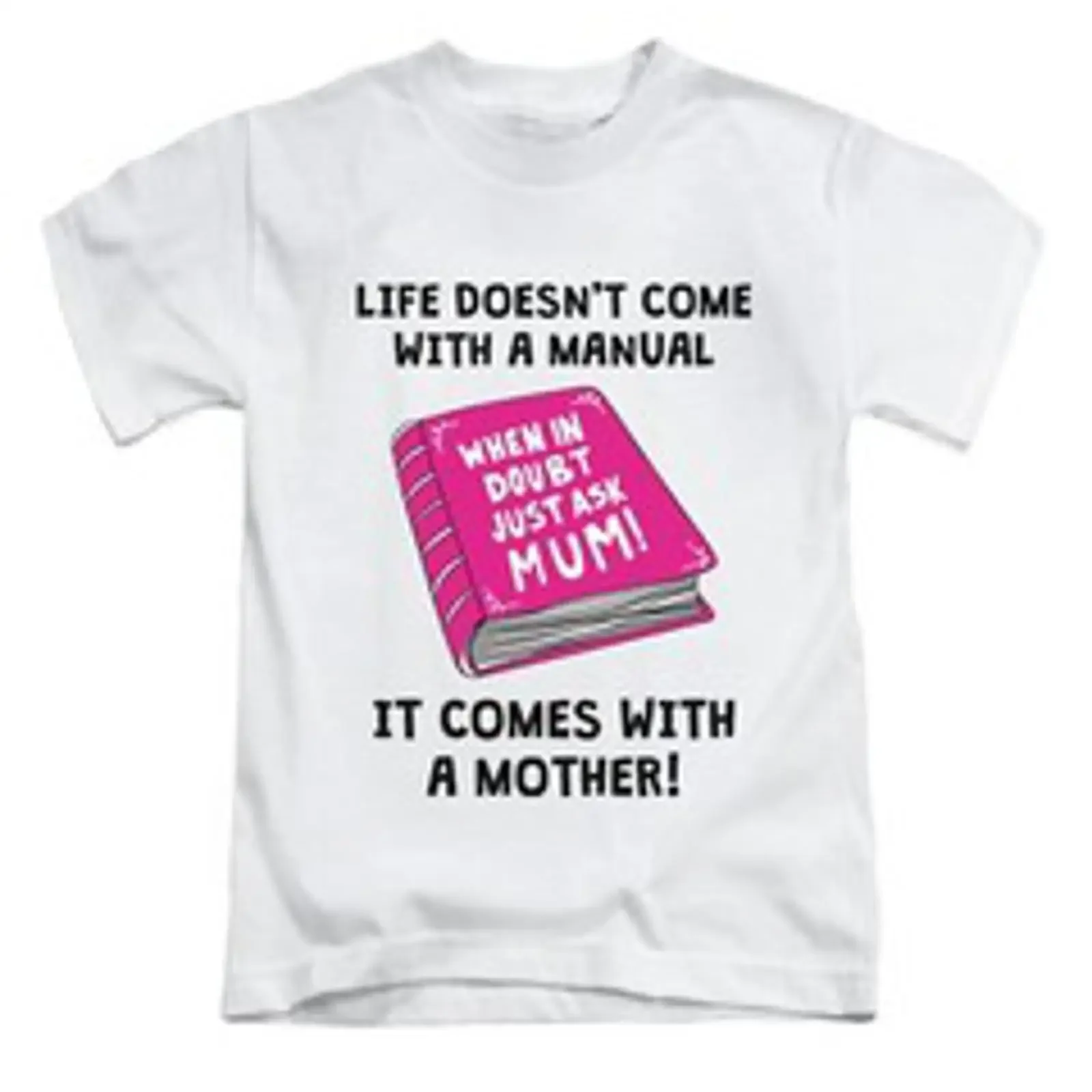 Фото Футболка с надписью «Life Doesn't Come With A Manual» для взрослых, вдохновленная Fun Mama, винтажная, с эффектом потертости, удобная, дышащая, слегка приталенная. №1