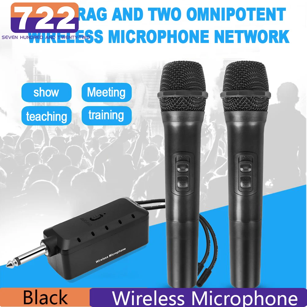 Professional Wireless USB Microphone Speaker Handheld Karaoke Player Mic Party Wireless Microphone System For Meeting Micro