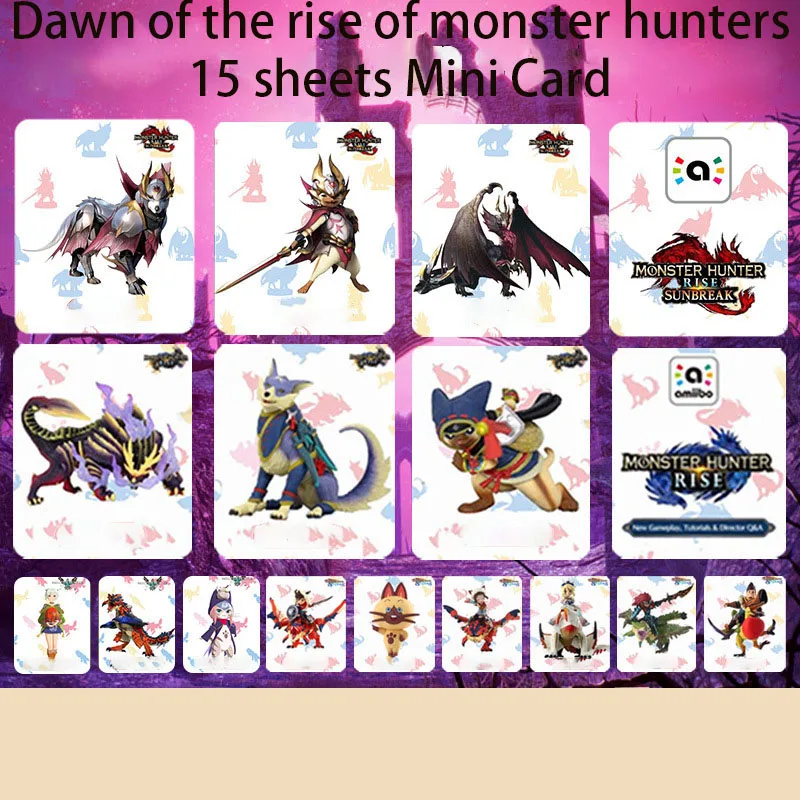 

Monster Hunter Rising Dawn Amiibo Card Jueyinlong Suit Strange Huntingwhole Set Story of Dawn 2 Superior Quality Gift Toys