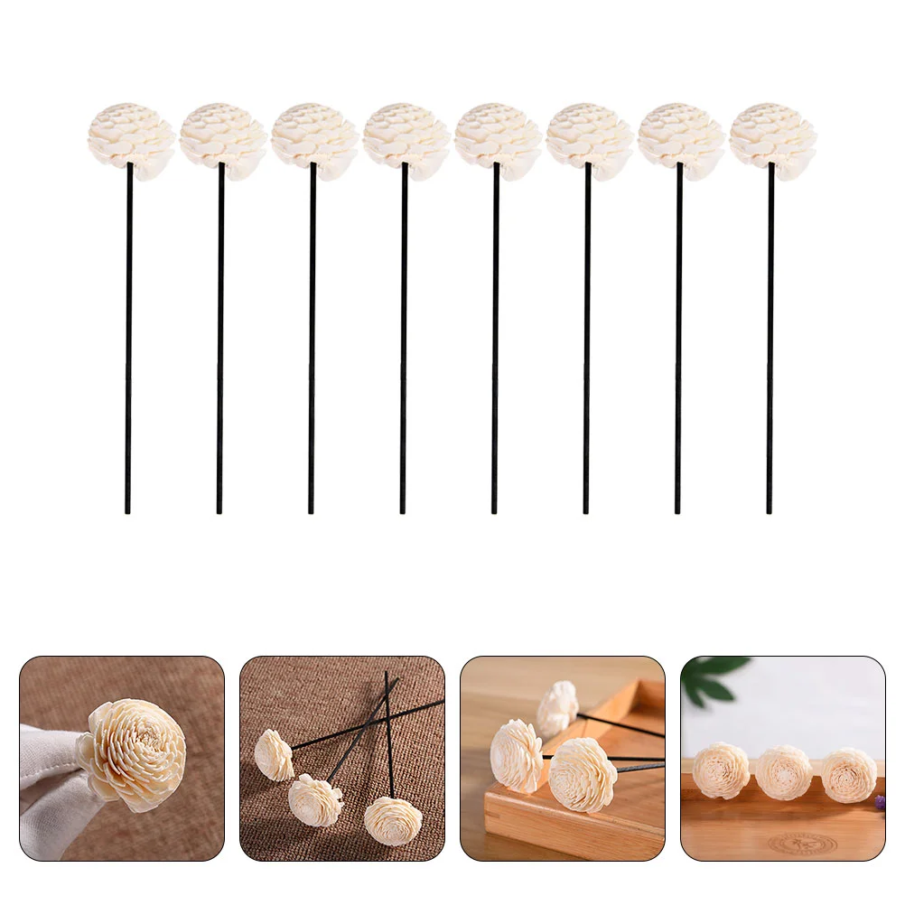 

8 Pcs Aromatherapy Flowers Room Diffuser Reeds Wedding Sticks Essential Oil Fireless Rattan Replaceable Desk Top Decor