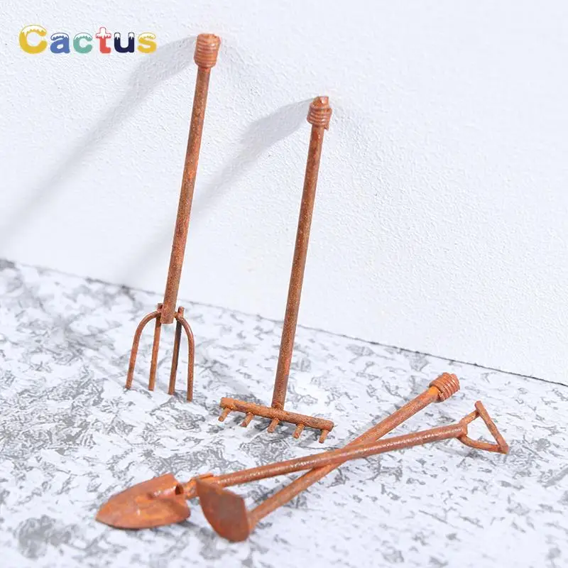 

1:12 Dollhouse Mini Shovel Hoe and Pitchfork Farming Tools Fairy Garden Tool