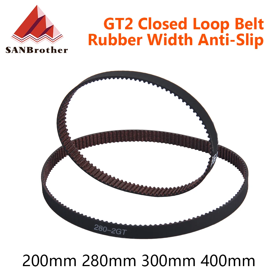 

High Quality GT2 Closed Loop Timing Belt Rubber with Anti-Slip 2GT 6mm 200 280 300 400mm Synchronous Belts 3D Printers Parts