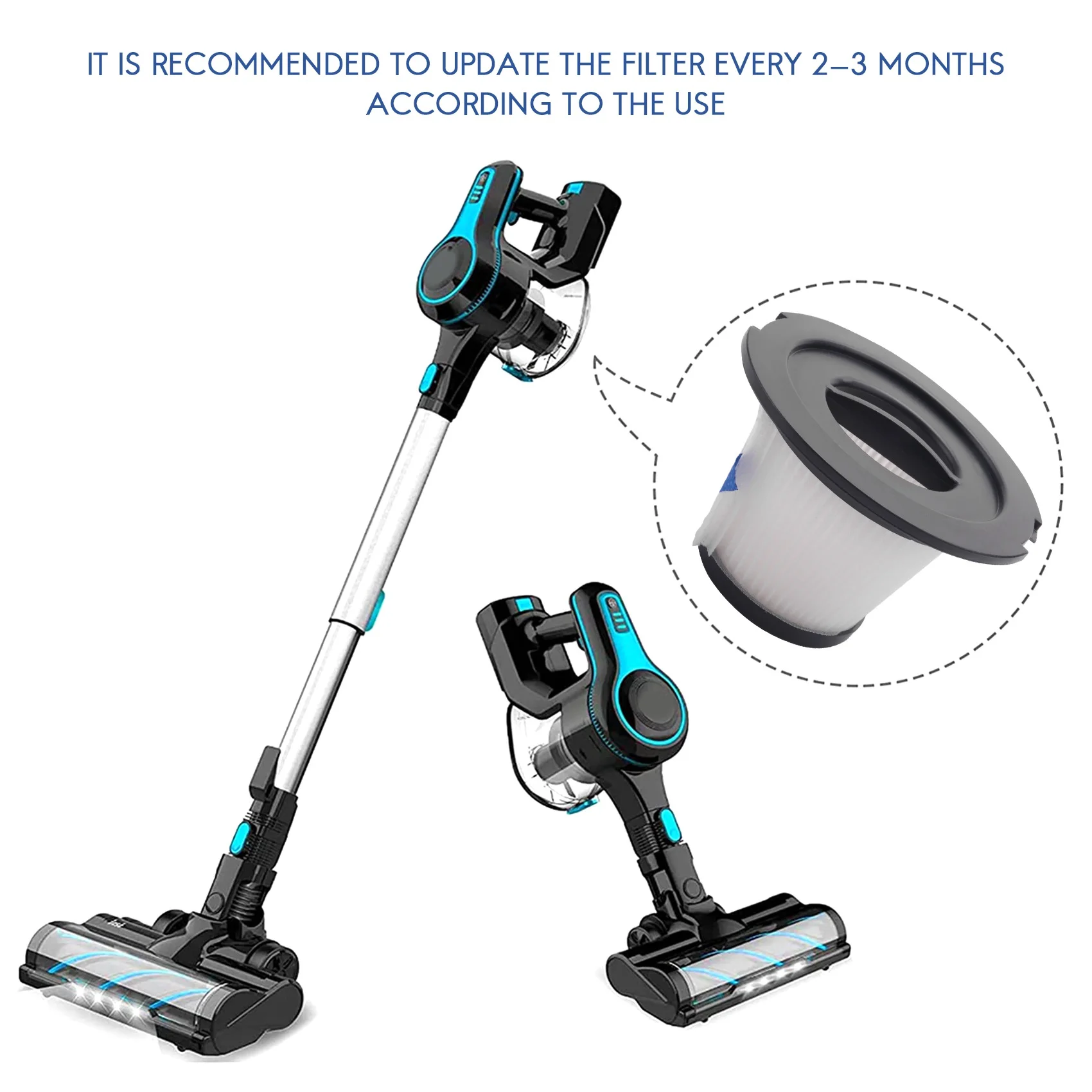 4 упаковки сменных фильтров HEPA подходящих для беспроводного пылесоса MOOSOO K17 (4