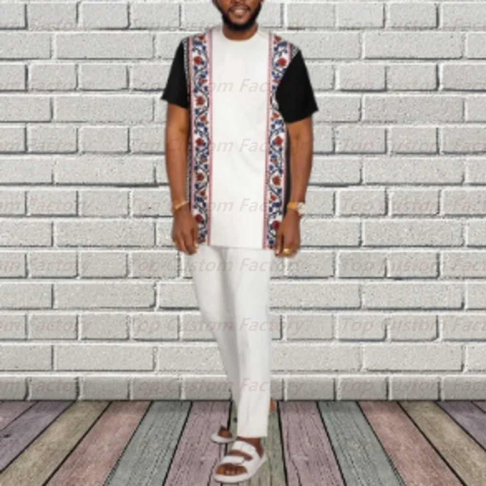 Man Summer Luxury Retro Short Sleeve T-Shirt Casual Trousers 2-Piece Street Fashion Tracksuit Jogging Suit Pant Set