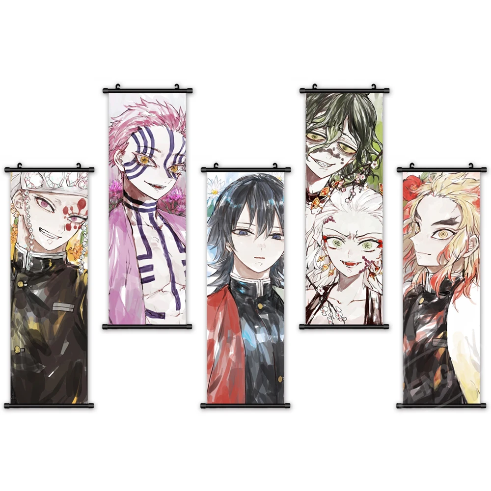 

Canvas Wall Art Demon Slayer Print Kochou Shinobu Scrolls Painting Plastic Hanging Poster Home Decor Living Room Modular Picture