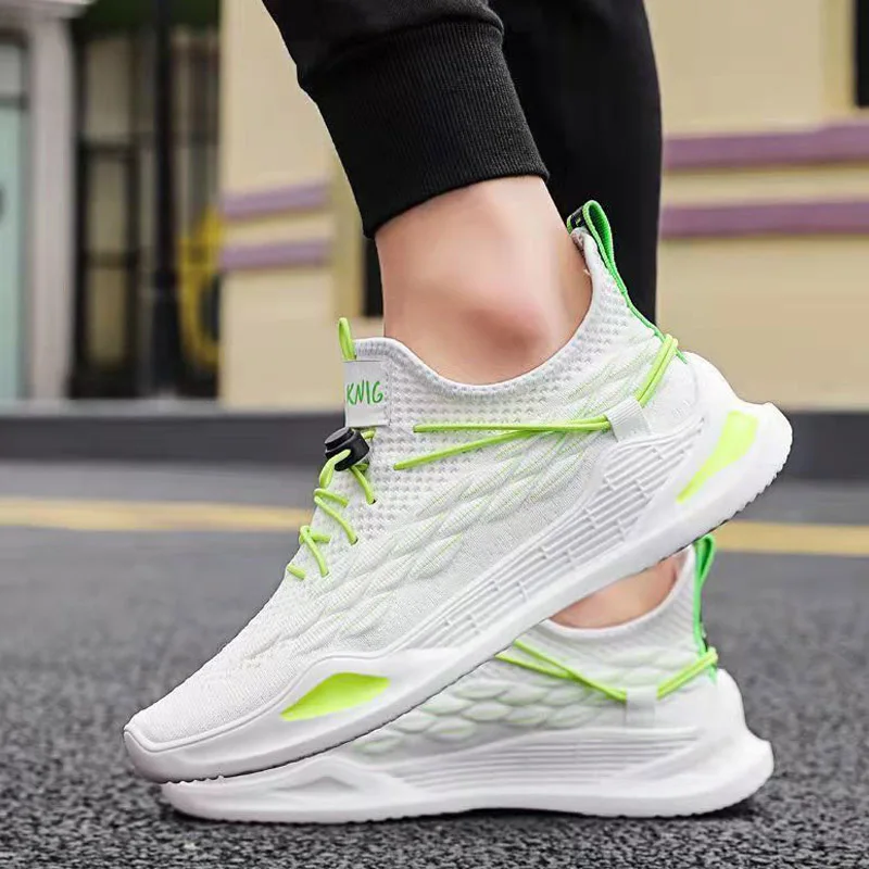 2023 Summer Men Sports Shoes Fashion Black Casual Running Shoe Spring Breathable Mesh Sneakers Thick Bottom Non-Slip Zapatillas