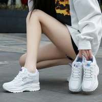 mesh vintage leather sneakers designer shoes womens casual ladies classic white leather thick sole vintage trainer dad shoes