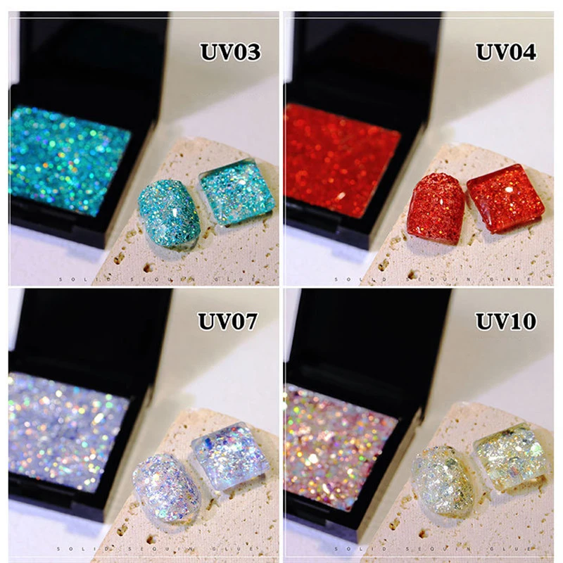 Японский УФ-гель для ногтей с твердыми блестками 22 цвета Блестящий Алмазный лак