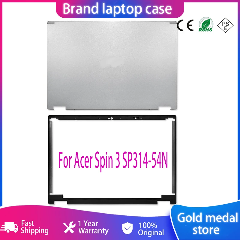 

New Laptop LCD Back Cover Front Bezel For Acer Spin 3 SP314-54N Series Laptops Bezel Frame Top Back Case Metal