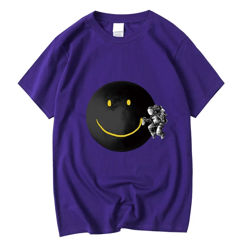 XIN YI Men's T-shirt High Quality 100% cotton Funny spaceman printing casual loose o-neck men short sleeve t-shirt male tee tops