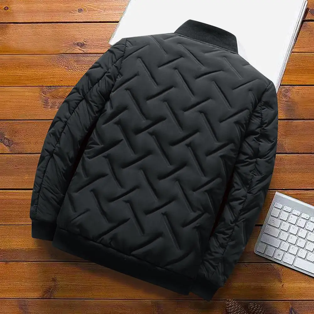 Thicken  Trendy Ribbing Bottom Pockets Jacket Male Men Overcoat Solid Color   Streetwear