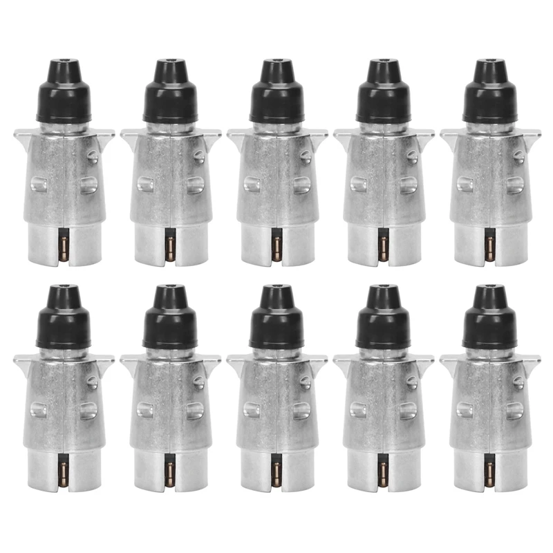 

10X 7-Pin Trailer Plug Heavy Duty Round Pin 7-Pole Wiring Connector 12V Towbar Towing Caravan Plug N Type Trailer End