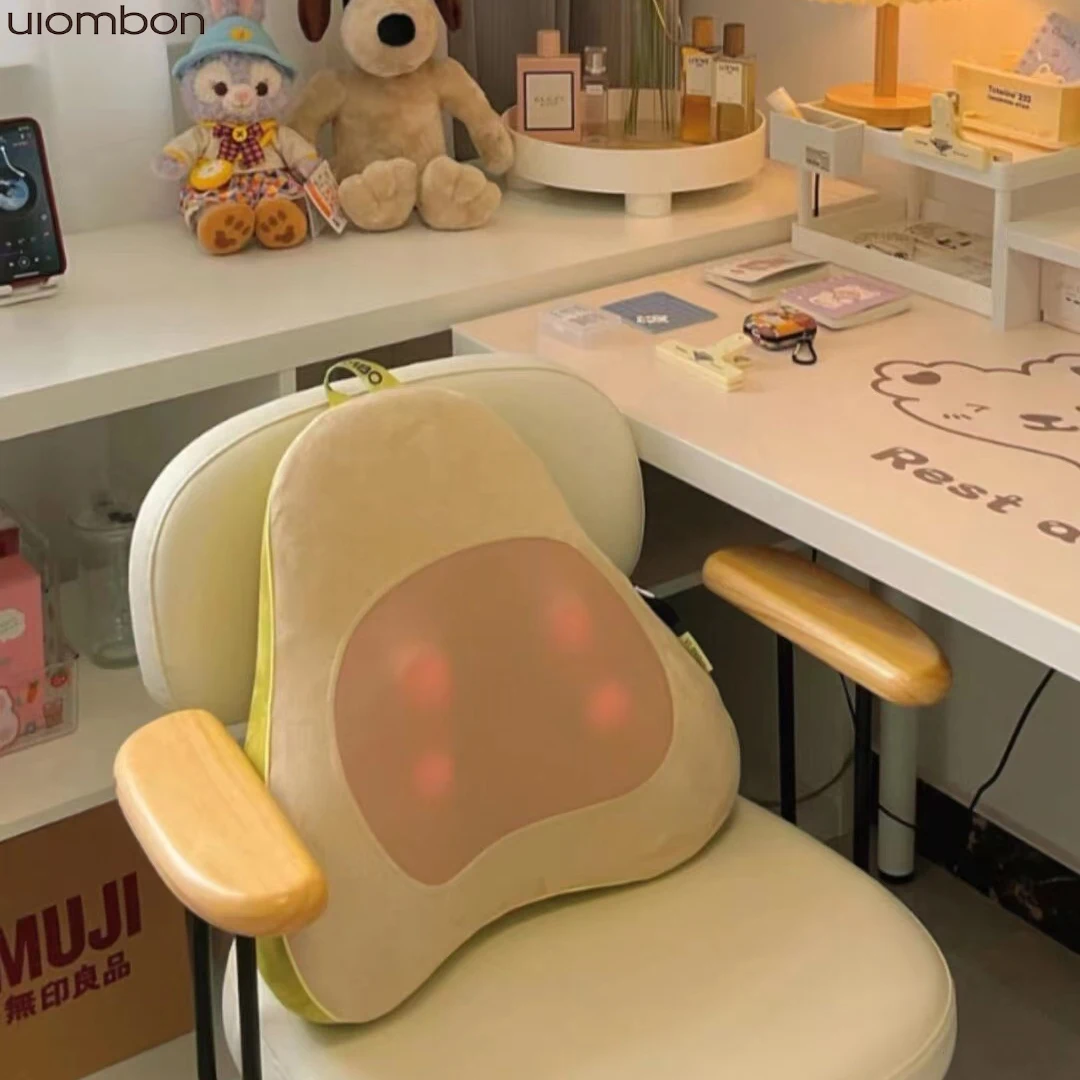 

Массажная подушка с вибратором UIOMBON, электрическая подушка для массажа плеч, спины и спины с подогревом, массажер для тела и шеи с 8 головками