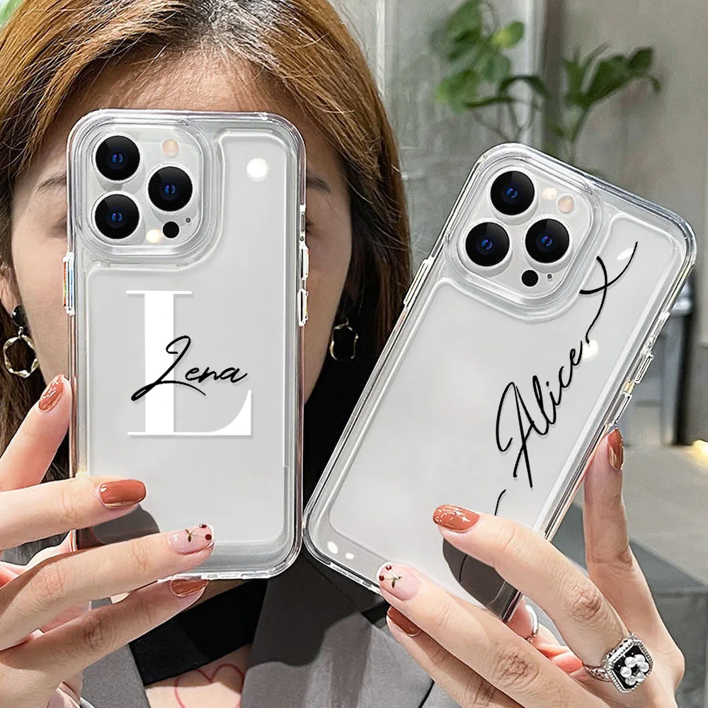 

DIY Custom Name Letter Case For Iphone 11 Case Iphone 14 13 Pro Max 12 XR X Xs 7 8 Plus SE 2020 2022 Funda Silicon Acrylic Cover