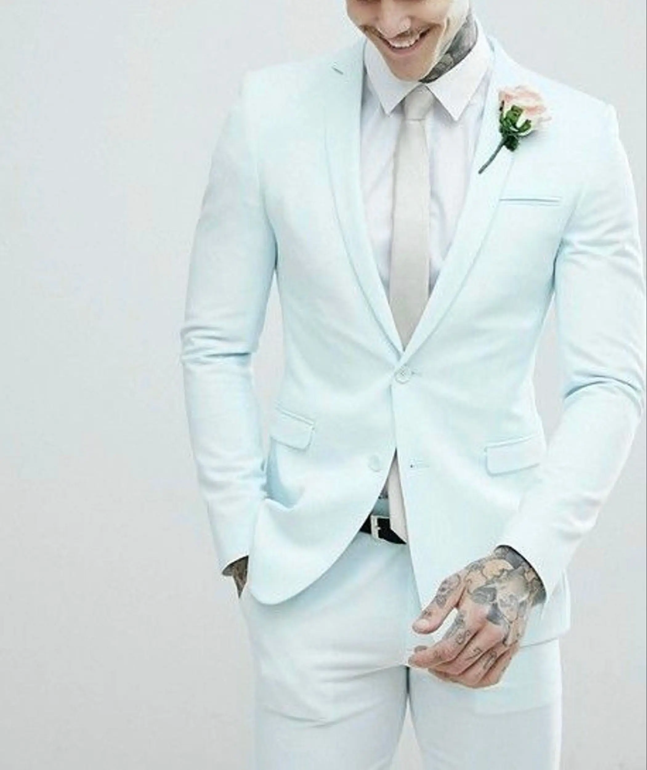 

Slim Fit Fashion Men's Suits Two-Button Notch Lapel Tailor-Made Wedding Groom Tuxedo 2-Piece Jacket+Pants Conjuntos De Chaqueta