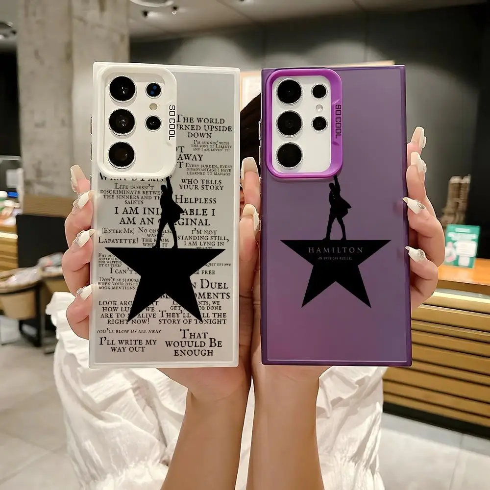 Фото Чехол для телефона с текстами песен из мюзикла H-Hamilton для Samsung Galaxy S25 Edge S24 S23 S22 S21 S20 Ultra, силиконовый, серебристый №1