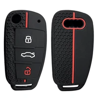 silicone car key case keychain holder fit for audi a6 a1 a3 rs3 rs6 rs5 q3 r8 a4 b7 a6 c6 a3 8v 8p sq5 s5 s6 s7 s8