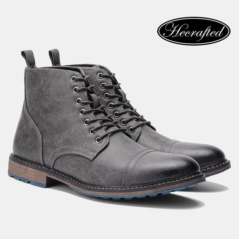 Классические стильные ботинки мужские брендовые удобные модные кожаные ботинки ручной работы # AL633