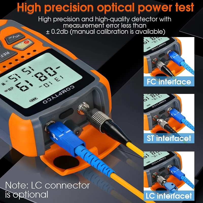 AUA-M70/M50 4 in 1 Mini Optical Power Meter & Visual Fault Locator & Rj45 Network Test & LED Lighting , Fiber Optic Tester Tool