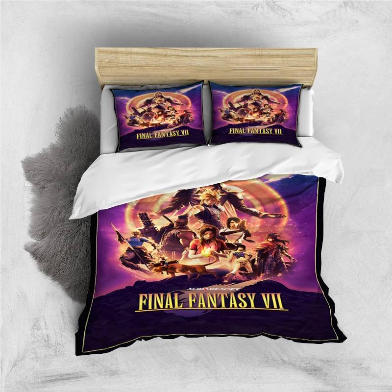 

Final Fantasy Print Three Piece Bedding Set Fashion Article Children or Adults for Beds Quilt Cover Pillowcases Bedding Set Gift