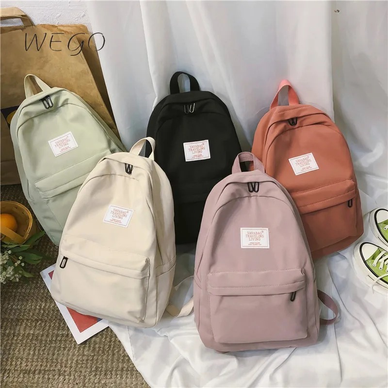 Милые школьные ранцы для девочек, рюкзаки с аппликацией в стиле Харадзюку для подростков, кавайная Женская нейлоновая Повседневная сумка д...