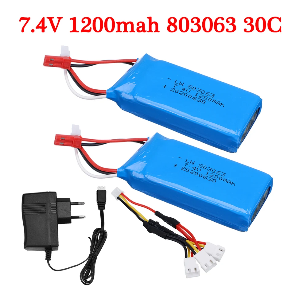Литий-полимерный аккумулятор 7 4 в 1200 мАч для WLtoys V353 V333 V323 V666 V262 YiZhan X6 MJX X101 X102h X1Brushless