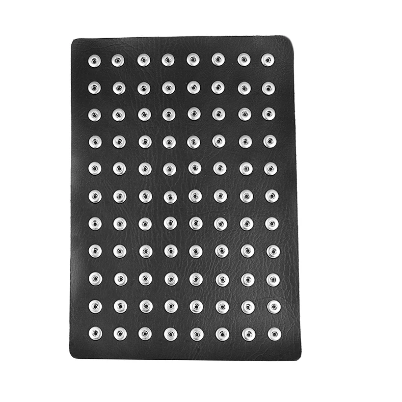 2pcs Snap Button Jewelry Stand 12mm Snaps Buttons Display 10 Colors Black Leather for 60 PCS Display Holder