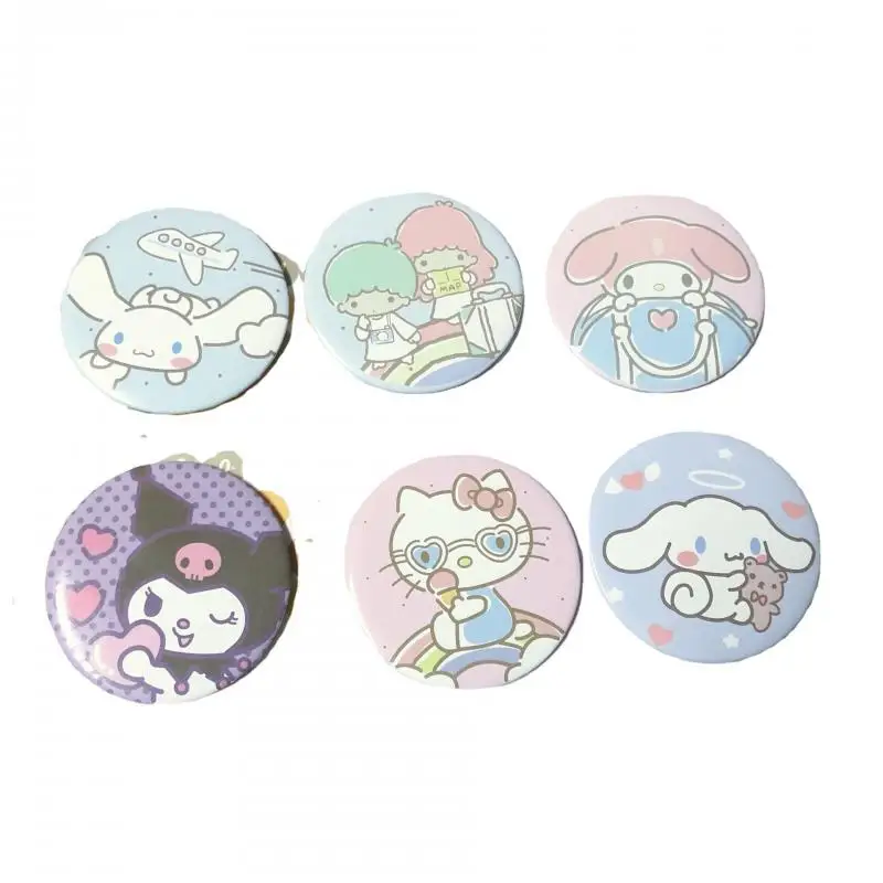 

Kawaii Sanrio Anime Hello Kitty Kuromi Cute Cinnamoroll My Melody Girly Heart Cartoon Portable Mirror Toy for Girls