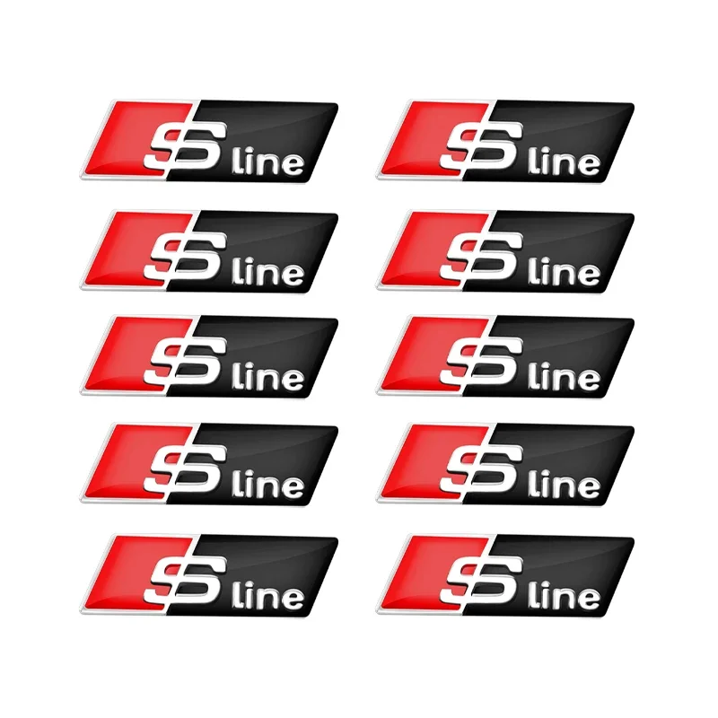 

3D алюминиевый значок SLINE RS, наклейка на руль автомобиля, авто эмблема, декоративные аксессуары для Audi A4 A3 A5 A6 A7 A8 Q3 Q5 Q7 Q8