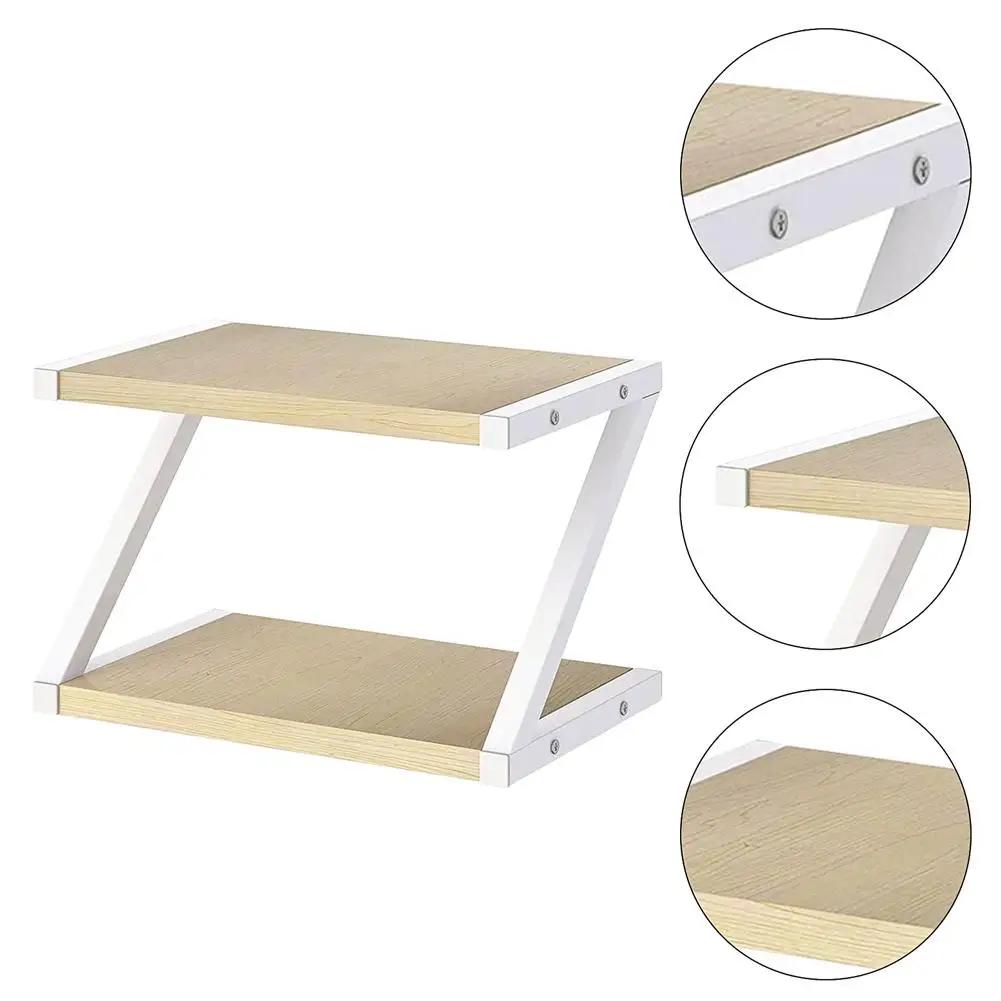 【US 7-Day Delivery 】Printer Storage Shelf 2-tier Z-shaped Multifunctional Thickened Space Saving Desktop Stand For Home Office