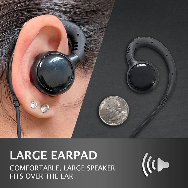 Over Ear C Shaped Swivel PTT MIC Earpiece Headset Earphone Headphone for Motorola Radio CP100 CP200D CLS1110 CLS1410 EP450 GP308