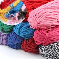 10yards 5mm colored twisted cord rope 100 cotton rope cords craft decorative twisted diy handmade bag drawstring accessories