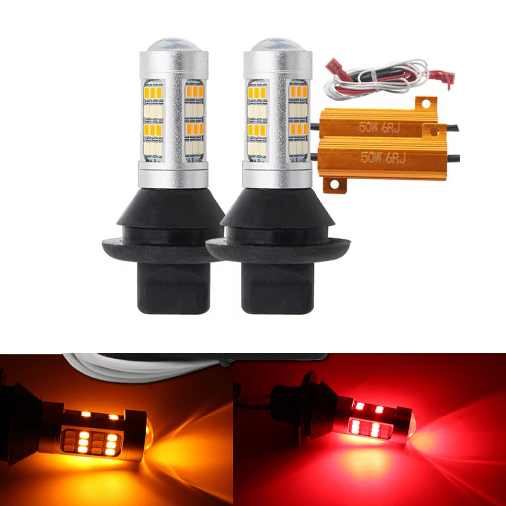 

ba15s BAU15S 1156 p21w s25 42 светодиода T20 W21W WY21W 7440 дневные ходовые огни + указатель поворота двухрежимные DRL светодиодные внешние огни