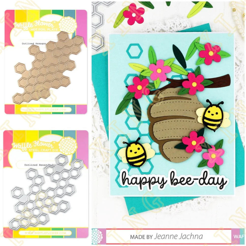 

New Outlined Hexagons Metal Cutting Dies Hot Foil for DIY Scrapbooking Decorative Embossing Handcraft Die Cutting Template